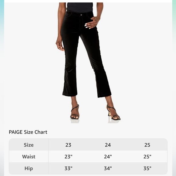 PAIGE Claudine Velvet Flare Pants NWT Size 24 High Rise Ankle Bootcut - Picture 3 of 7